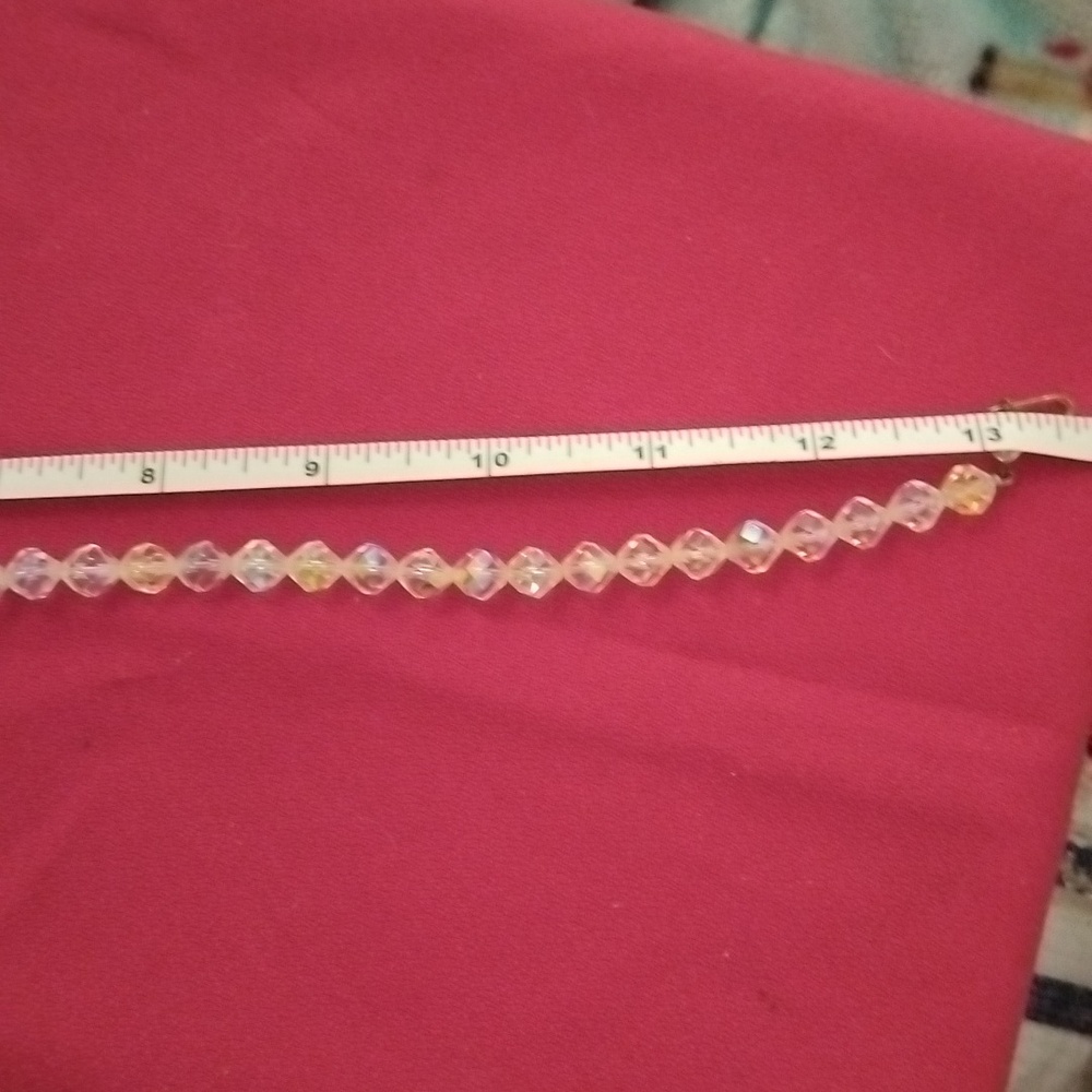 Vtg LOT of 2 AB Rock Crystal Chokers Double Strand and Single Strand - Picture 6 of 13